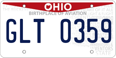 OH license plate GLT0359