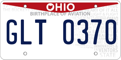 OH license plate GLT0370