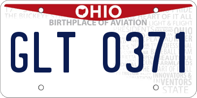 OH license plate GLT0371