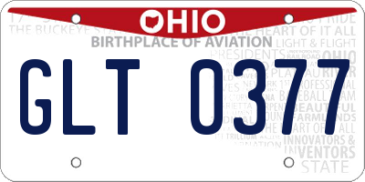 OH license plate GLT0377