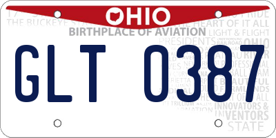 OH license plate GLT0387