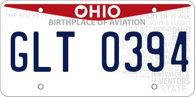 OH license plate GLT0394