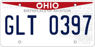 OH license plate GLT0397