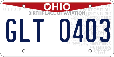 OH license plate GLT0403