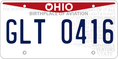 OH license plate GLT0416