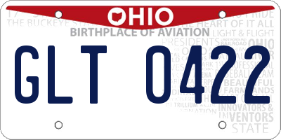 OH license plate GLT0422
