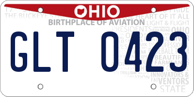 OH license plate GLT0423