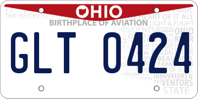 OH license plate GLT0424