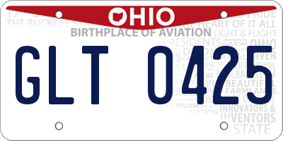 OH license plate GLT0425