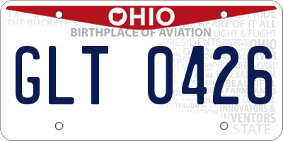OH license plate GLT0426