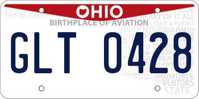 OH license plate GLT0428
