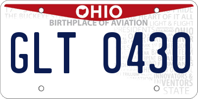 OH license plate GLT0430