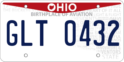 OH license plate GLT0432