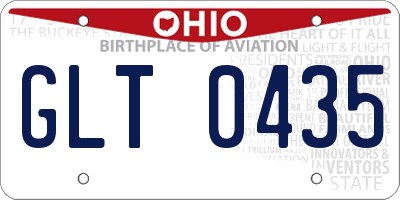 OH license plate GLT0435