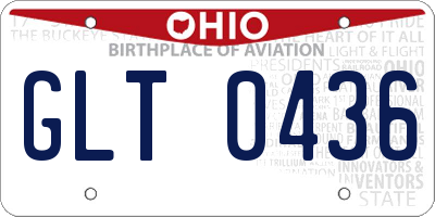OH license plate GLT0436