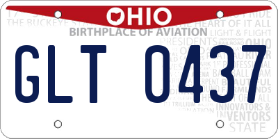 OH license plate GLT0437