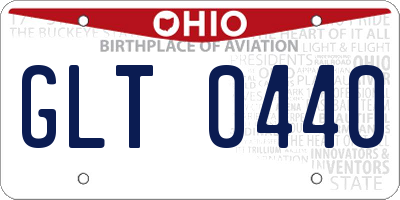OH license plate GLT0440