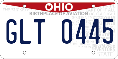 OH license plate GLT0445