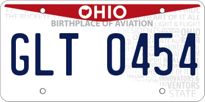 OH license plate GLT0454