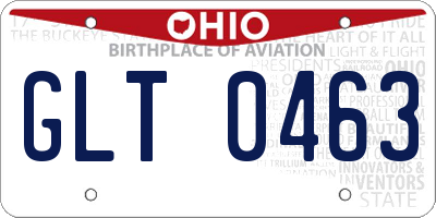 OH license plate GLT0463