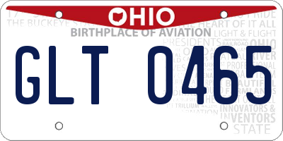 OH license plate GLT0465