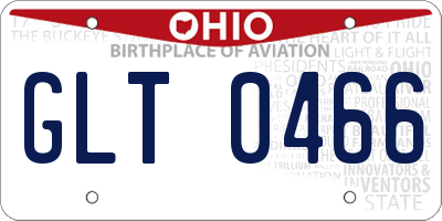 OH license plate GLT0466