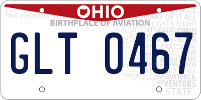 OH license plate GLT0467