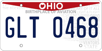 OH license plate GLT0468