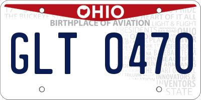 OH license plate GLT0470