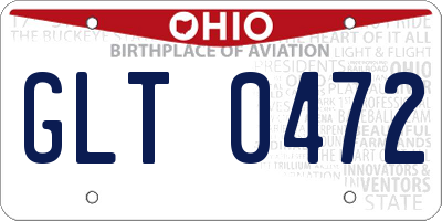OH license plate GLT0472