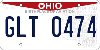 OH license plate GLT0474