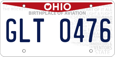 OH license plate GLT0476