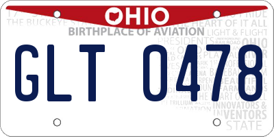 OH license plate GLT0478