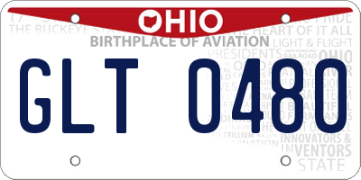 OH license plate GLT0480
