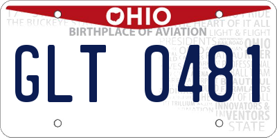 OH license plate GLT0481