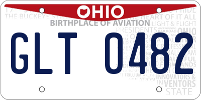 OH license plate GLT0482
