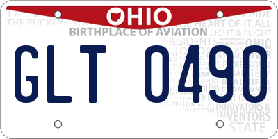 OH license plate GLT0490