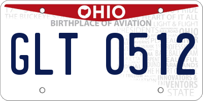 OH license plate GLT0512