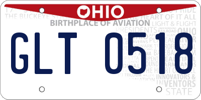 OH license plate GLT0518