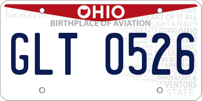 OH license plate GLT0526