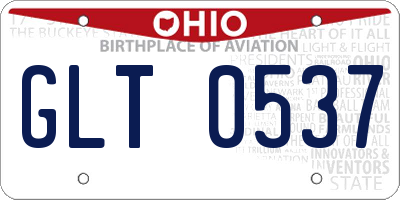 OH license plate GLT0537