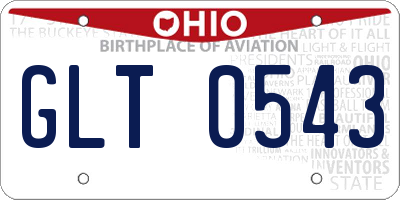 OH license plate GLT0543