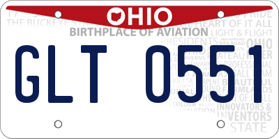 OH license plate GLT0551