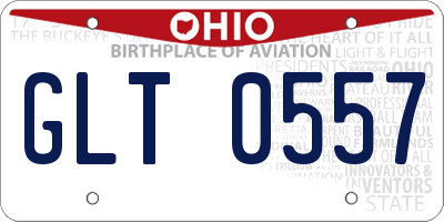 OH license plate GLT0557