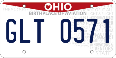 OH license plate GLT0571