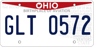 OH license plate GLT0572