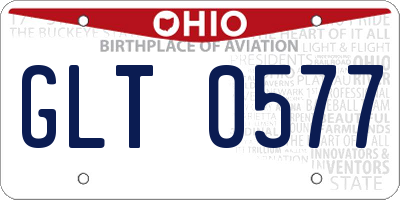 OH license plate GLT0577
