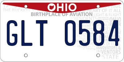 OH license plate GLT0584