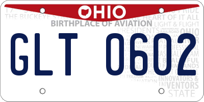 OH license plate GLT0602