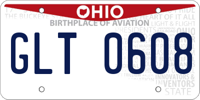 OH license plate GLT0608